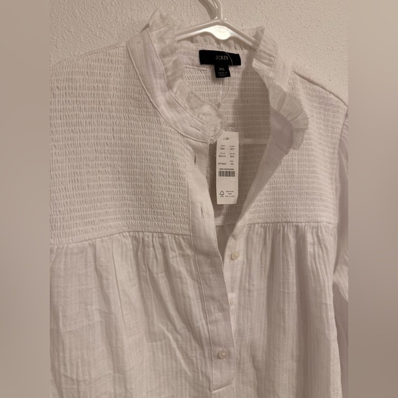 J. Crew Ivory Ruffle Collar Blouse - Picture 3 of 5